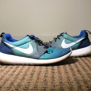 nike roshe run blue green